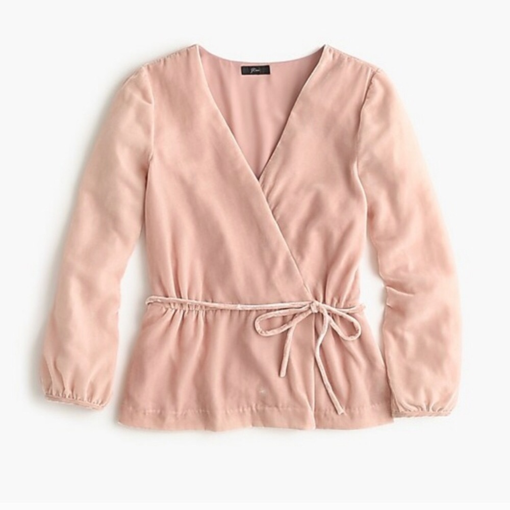 J.Crew Faux-wrap velvet top size 4